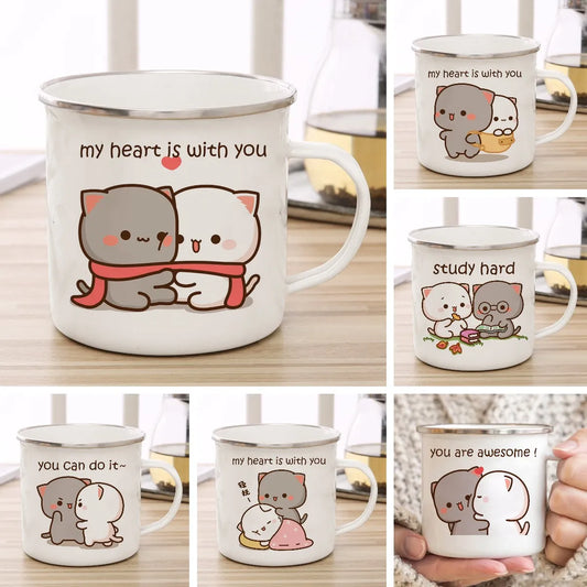 Peach and Goma Cat Mug