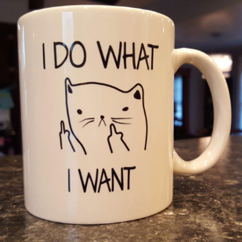 Troll Cat I DO WHAT I WANT Funny Mug