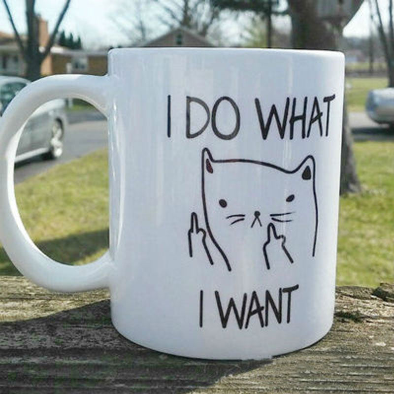 Troll Cat I DO WHAT I WANT Funny Mug