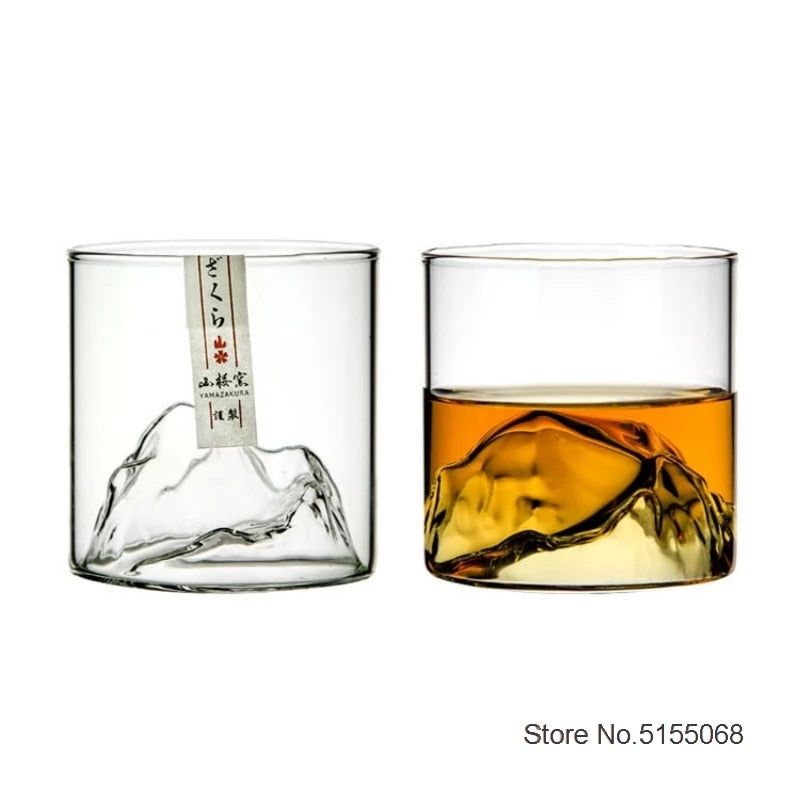 3D Mountain Glacier Whiskey Glass Cup