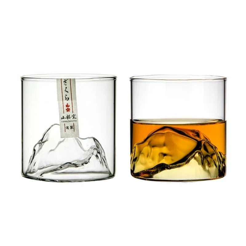 3D Mountain Glacier Whiskey Glass Cup