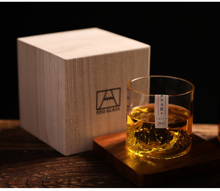 3D Mountain Glacier Whiskey Glass Cup