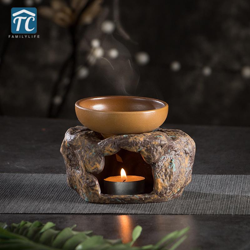 Stone Candle Heating Teacup Set With Base