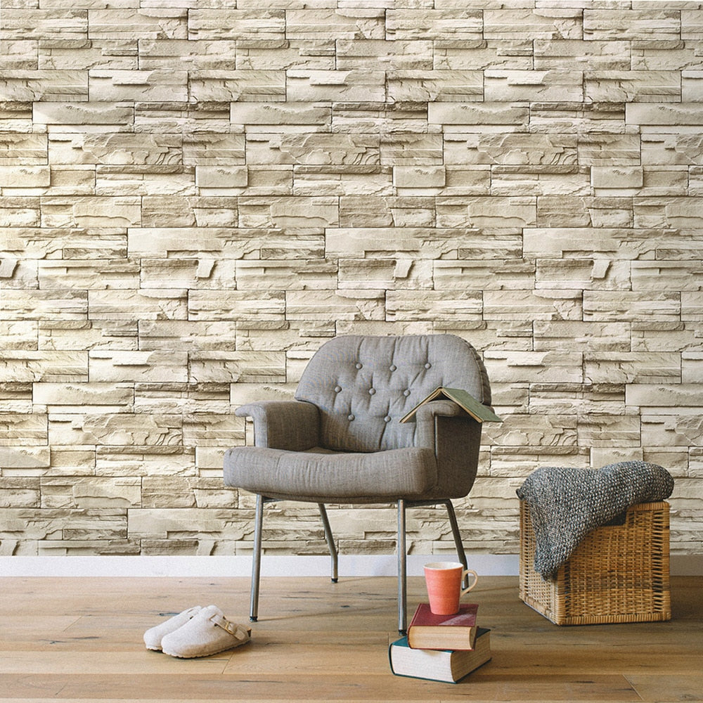 Stone Peel/Faux Brick Wallpaper.