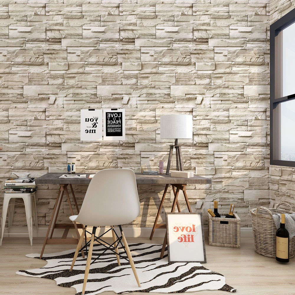 Stone Peel/Faux Brick Wallpaper.