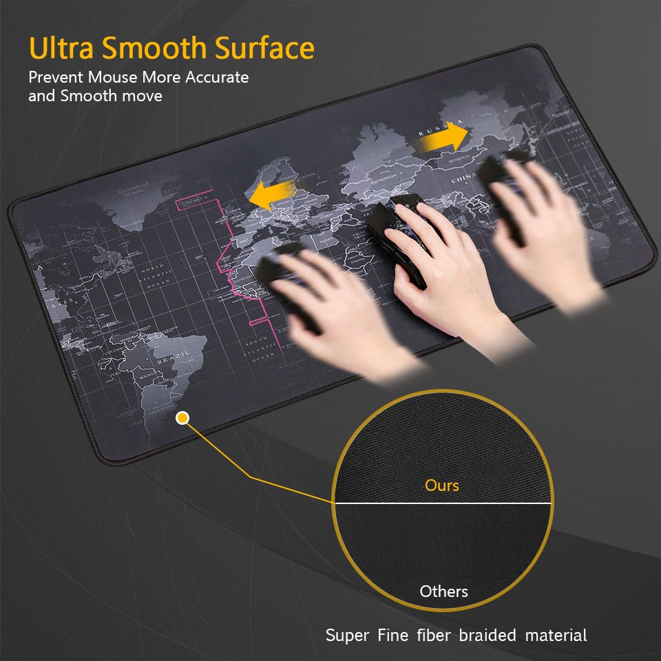 World Map Home Office Gaming Desk Pad