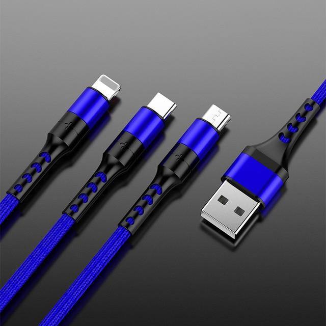 3 in 1 USB Charging Cable for iPhone/Android/Tablets - M. Mazu Global