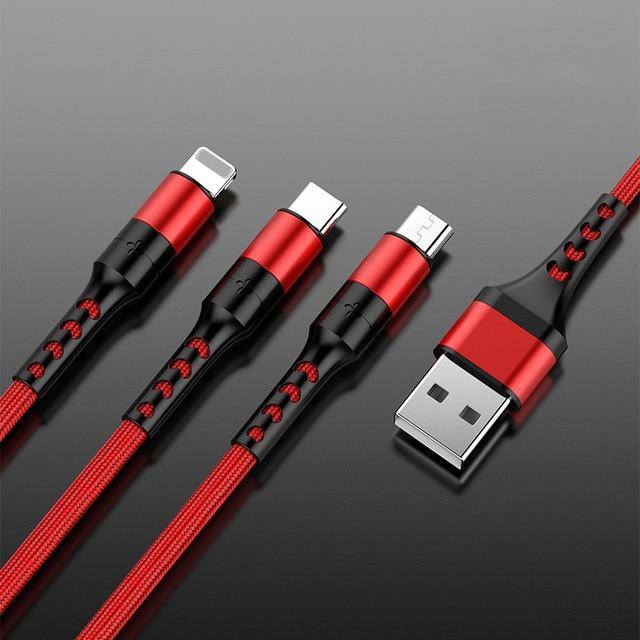 3 in 1 USB Charging Cable for iPhone/Android/Tablets - M. Mazu Global