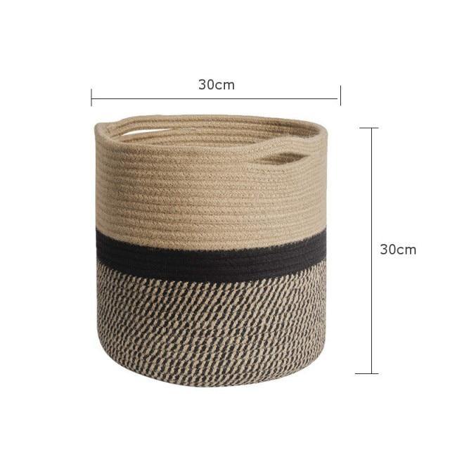 Hand-Woven Cotton Storage Basket.