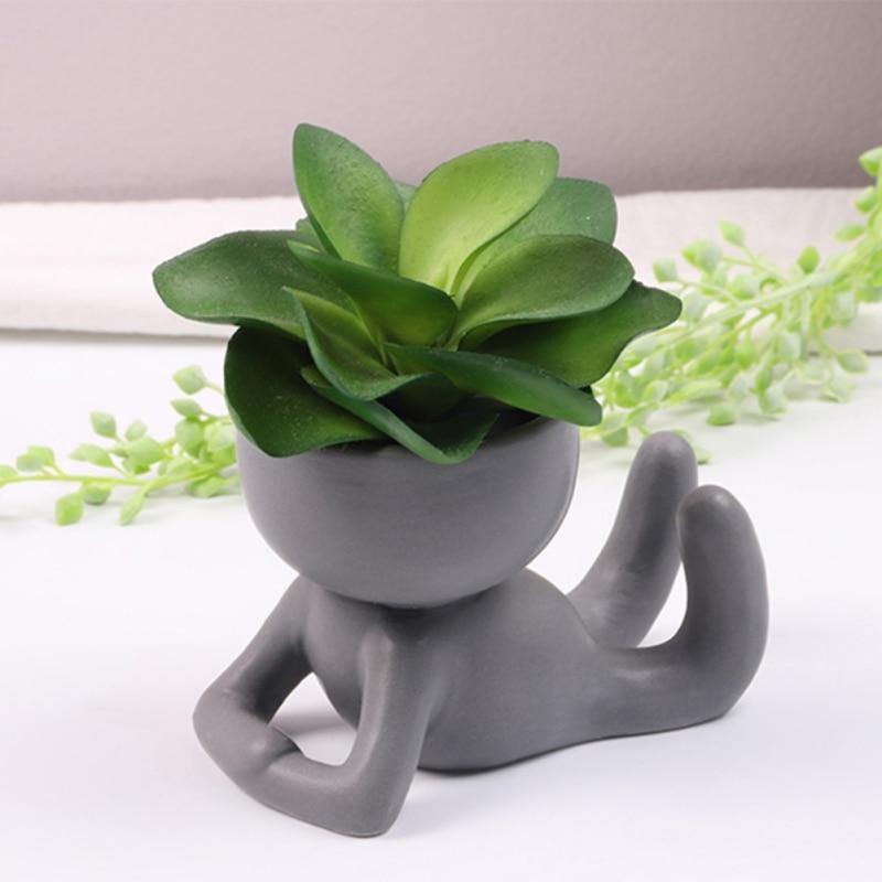 Humanoid Ceramic Flower Pot - M. Mazu Global