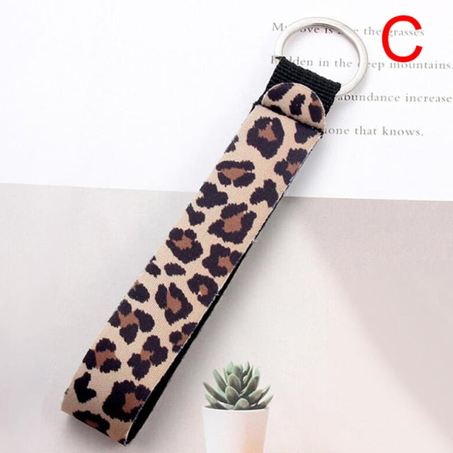 Flower Pattern Cloth Keychain