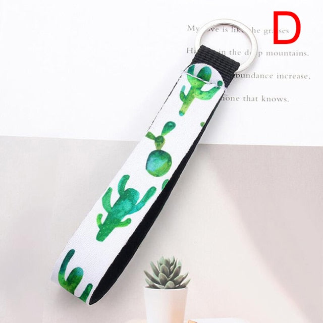 Flower Pattern Cloth Keychain