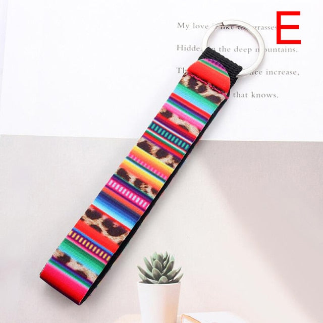 Flower Pattern Cloth Keychain