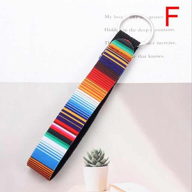 Flower Pattern Cloth Keychain