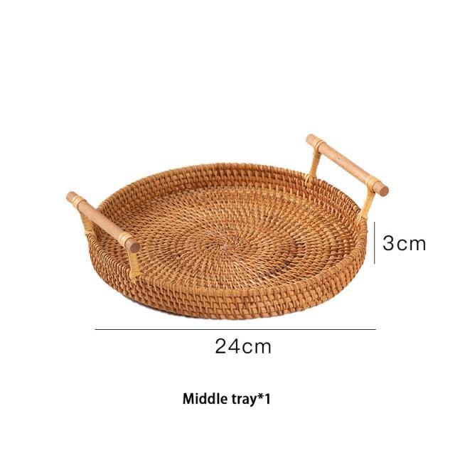 Handwoven Rattan Tray.