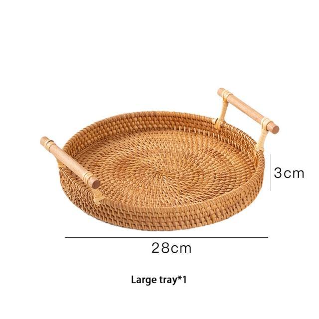 Handwoven Rattan Tray.