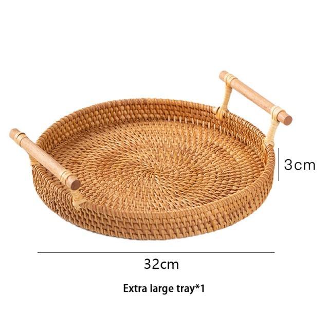 Handwoven Rattan Tray.