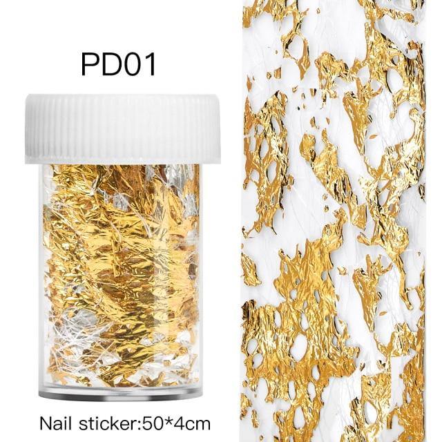 Foil Gold/Silver Nail Art Sticker.