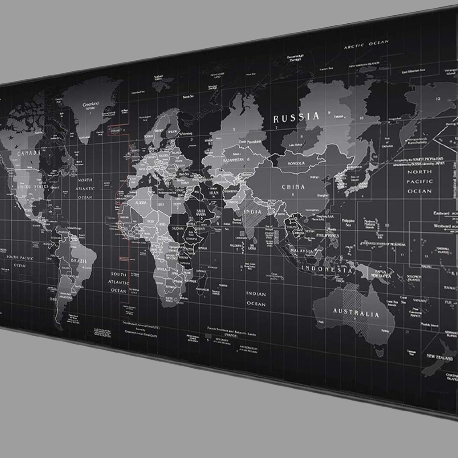 World Map Home Office Gaming Desk Pad