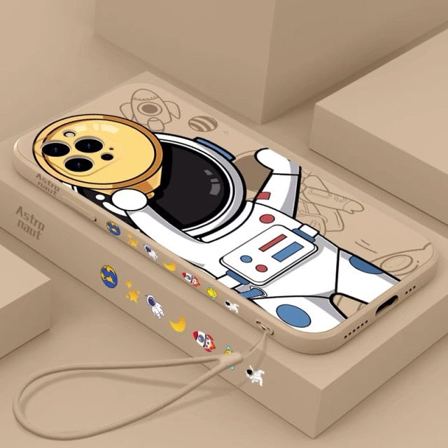 Astronaut Telescope Silicone iPhone Case