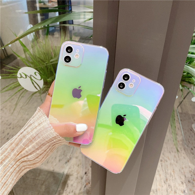 Rainbow Gradient Transparent iPhone Case