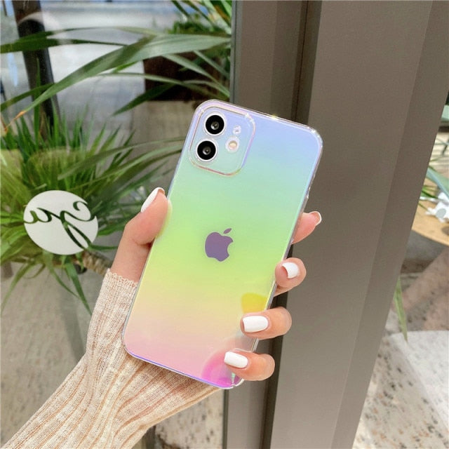 Rainbow Gradient Transparent iPhone Case