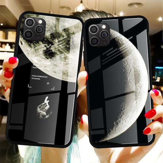 Space Planets Tempered Glass iPhone Case