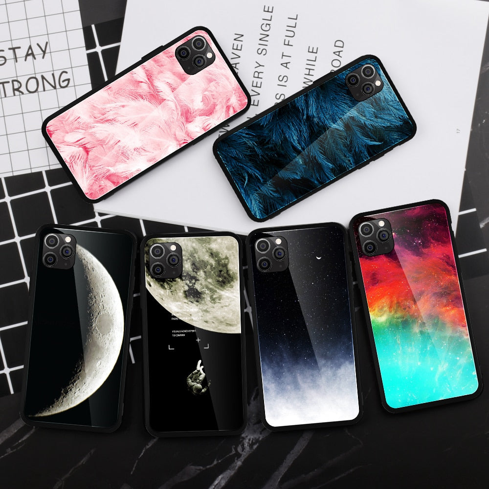 Space Planets Tempered Glass iPhone Case