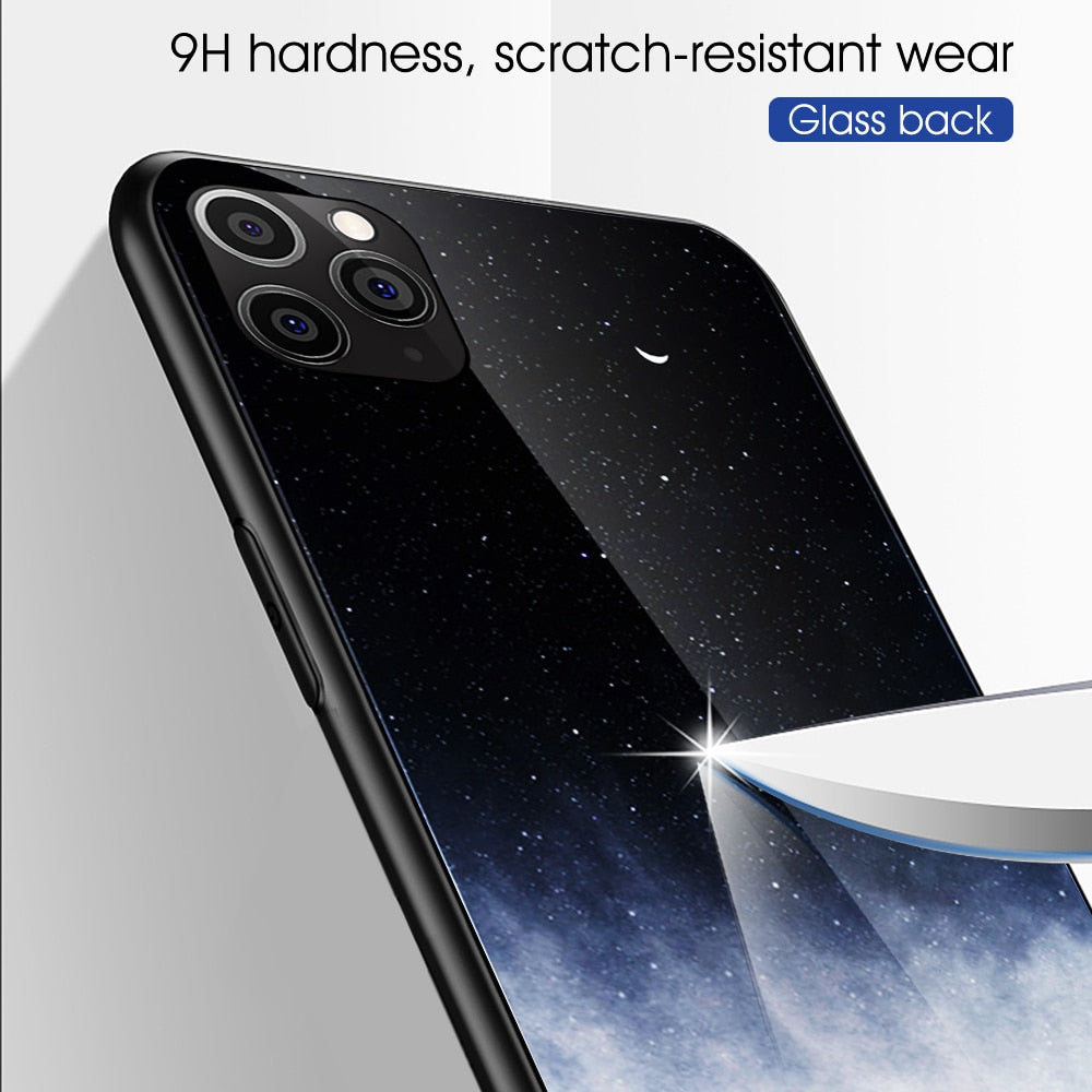 Space Planets Tempered Glass iPhone Case