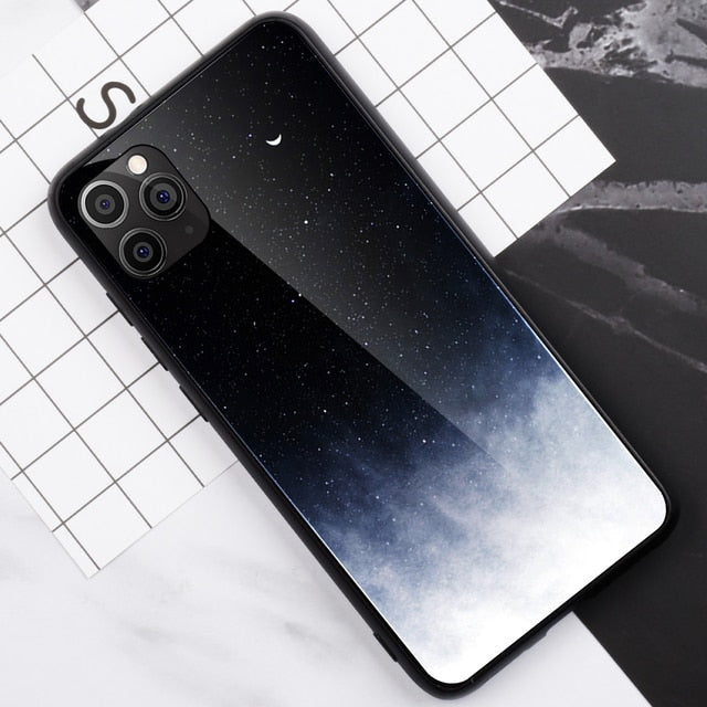 Space Planets Tempered Glass iPhone Case