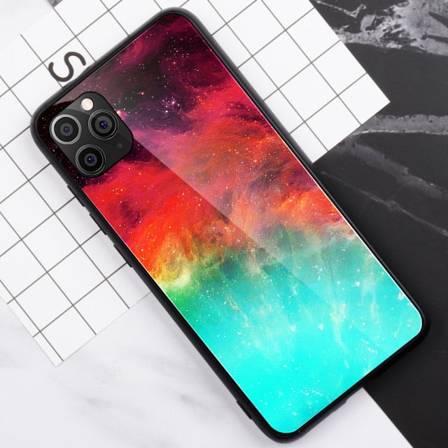 Space Planets Tempered Glass iPhone Case