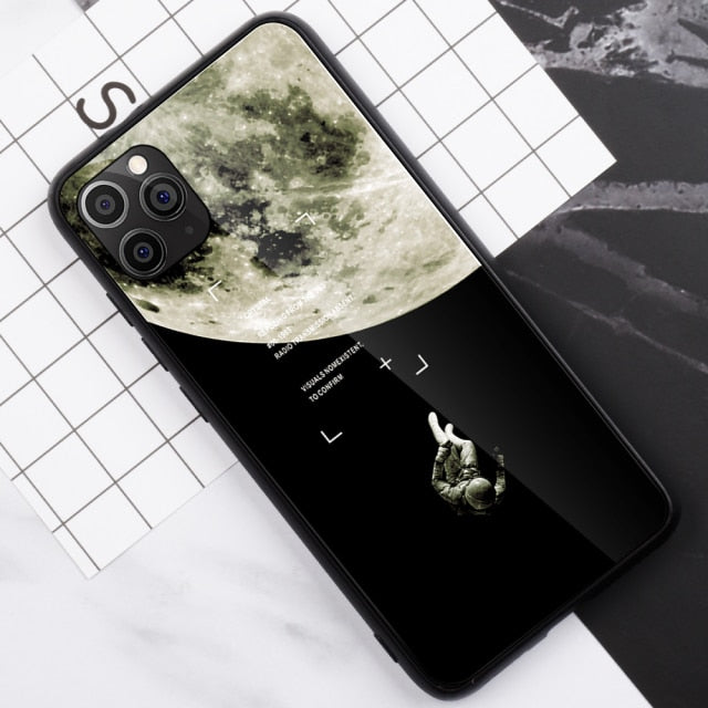 Space Planets Tempered Glass iPhone Case