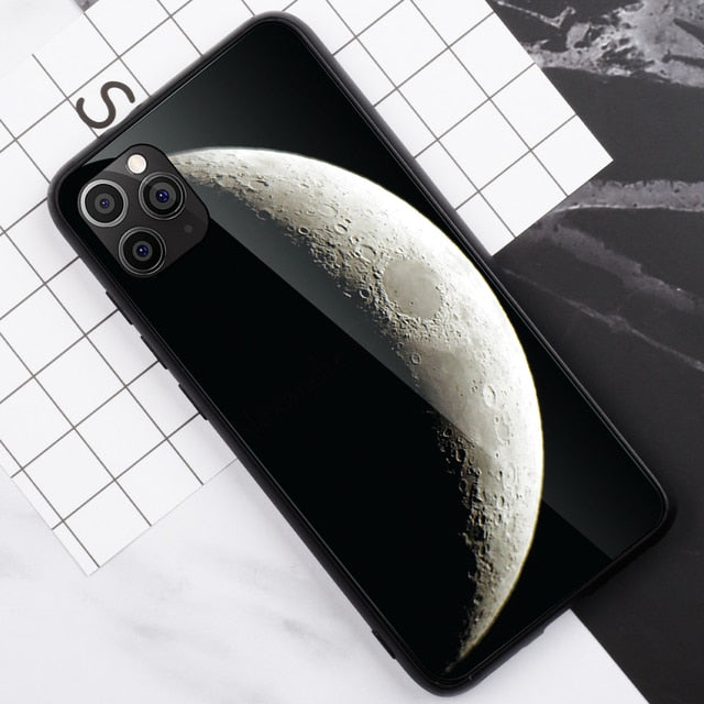 Space Planets Tempered Glass iPhone Case