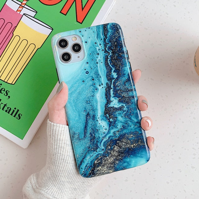 Marble Gradient iPhone Case With Ring